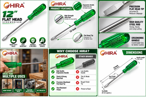 ไขควง HIRA 810 พร้อมด้ามจับตามหลักสรีรศาสตร์ ขนาด 12 นิ้ว - Product Image 3