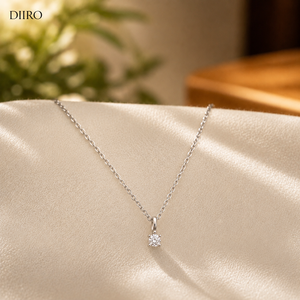 Collier pour femme en argent sterling 925 avec diamant moissanite taille brillant rond clarté VVS1, cadeau de mariage pour femme - Product Image 2