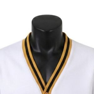 Customized Alpha phi Neutral Fleece <b>Cardigan</b> Cream Brown Gold Greek Apparel Fraternity <b>Button</b> Up Sweater Premium Fit - Product Image 3