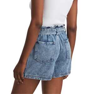 Shorts en jean originaux pour femmes - Tissu tricoté 100% coton respirant et à séchage rapide, prêt pour l'hiver, bleu foncé - Product Image 3