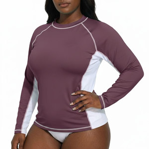 Women Long Sleeve Rash Guard Swimwear Set UV Protection Quick Dry <b>Surfing</b> Swimsuit 2 Piece Beach Wear Athletic Swim Shirt - Product Image 1