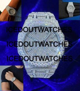 Reloj de Moissanita Totalmente Cubierto de Diamantes para Hombre, Joyería Hip Hop, Elegante Esfera Automática de Acero Inoxidable, Resistente al Agua 10 Bar, Cierre de Pulsera - Product Image 2