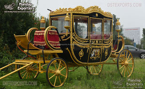 Chariot à chevaux Landau au design couvert de luxe Chariot victorien élégant pour mariage Chariot dessiné par Orse au prix de gros - Product Image 4