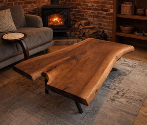 Classic Rectangle Metal & Mango Wood Modern Industrial Coffee Table with Drawer Storage for Living Room Decor - Product Image 6