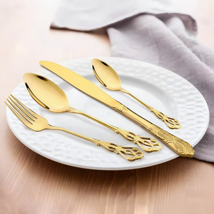 Juego de Cubiertos Ecológicos y Elegantes de Acero Inoxidable, Oferta Especial, Cubiertos Dorados que Incluyen Cuchillo, Tenedor y Cuchara para Bodas y Cenas - Product Image 3