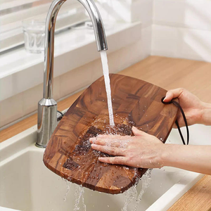 Nouvelle planche à découper double face en bois massif 2026 pour cuisine, design damier en chêne, anti-moisissure - Product Image 6