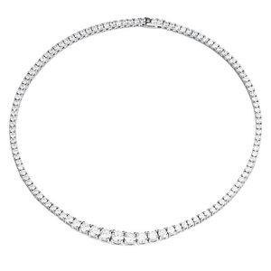 Collar de Tenis con Diamantes de Moissanita, Cadena de Plata 925, Corte Redondo Brillante, Joyería de Lujo, Regalo para Mujeres y Hombres, Estilo Elegante - Product Image 1