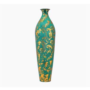Decorative Floor Flower Vase For Living Room Office Home Decor Ideas Eco Friendly Metal Vases Floral Design <b>Hand</b> <b>Paint</b> - Product Image 3