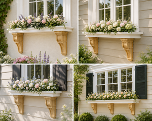 Corbel en bois massif naturel, support décoratif en bois pour étagère murale, garniture de fenêtre, encadrement de porte, décoration intérieure et extérieure - Product Image 6