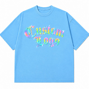 Camiseta Oversize Personalizada de Estilo Urbano para Hombre |   Tela Jersey 100% Algodón |   Estampado digital arcoíris con detalles reflectantes |   220g | - Product Image 3