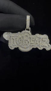 Pendentif de luxe « TIGBEAR » avec diamant de laboratoire et chaîne cubaine, bijoux hip-hop - Product Image 1