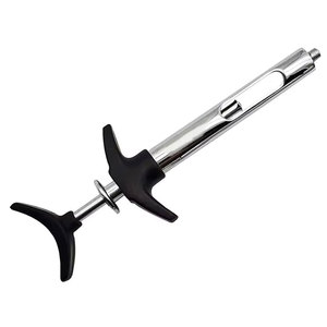 Jeringa Dental Profesional de 1.8 ml, Cuerpo de Acero Inoxidable, Mango de Plástico Negro, Instrumentos Médicos Dentales Reutilizables para Anestesia - Product Image 1
