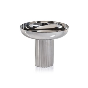 Bol de service rond martelé en acier inoxydable plaqué or, écologique et non toxique, avec base en bois, pour la décoration de fêtes et de la maison - Product Image 6