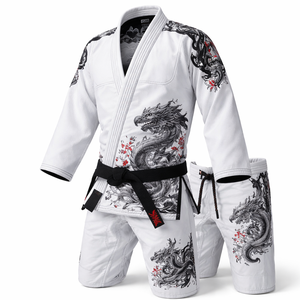 Venta al por mayor de kimonos de artes marciales personalizados para adultos, fabricante OEM, pedidos al por mayor directos de fábrica, transpirables y que absorben la humedad, 140g en la parte delantera. - Product Image 2