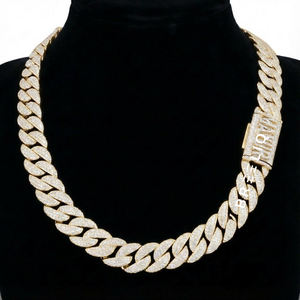 Elegante Cadena Cubana de Plata de Ley 925 con Diamantes de Laboratorio, Diseño Personalizado con Nombre, Collar con Cierre de Candado Estilo Hip Hop - Product Image 6