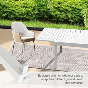 Adjustable Aluminum Patio <b>Dining</b> <b>Table</b> 35\" 71\" <b>Extendable</b> for Indoor & <b>Outdoor</b> Use E-Coating 4-6 Person Garden <b>Dining</b> - Product Image 5