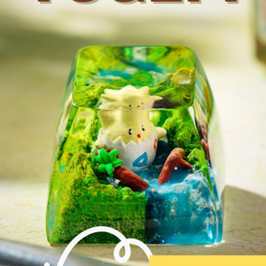 Teclas Artesanales Bosque Místico, Teclas Artesanales Personalizadas, Teclas Anime Lindas, Teclas Verdes, Juego de Teclas, Teclas de Madera - Product Image 3