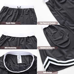Pantalones Cortos Deportivos de Baloncesto, Retro, de Color Sólido, Transpirables, para Deportes al Aire Libre, para Club - Product Image 3