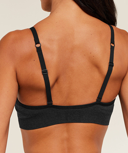 Soutien-gorge de sport noir uni sans couture pour femme, maintien moyen, respirant, pour yoga et entraînement, en Spandex et Nylon, séchage rapide - Product Image 5