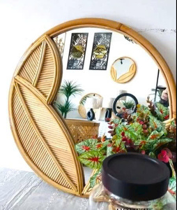 Miroir rond, meubles modernes en rotin, miroir classique, miroir mural, miroir décoratif - Product Image 4
