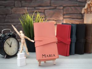 Textured Leather <b>Cable</b> Organizer Deluxe Desktop Cord Tidy Earphone Wire Management Wrap Charger Keeper Supplier LCO-0045 - Product Image 3