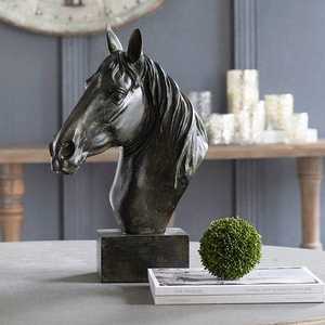 Trending product Horse Head Sculpture Bronze Figurine Handmade Artistic Tabletop Decor for Living Room - Product Image 3