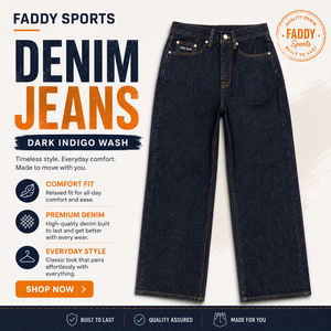 Pantalon en jean taille haute coupe large unisexe, coupe droite ample, bleu foncé, style streetwear, avec logo personnalisé, vente en gros - Product Image 5