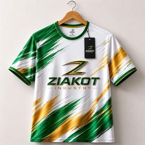 ZIAKOT industry New design Men's Custom Green Gold-White Performance <b>T</b>-<b>Shirt</b> - Product Image 2