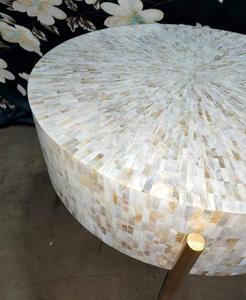 Mesa con Incrustaciones de Hueso de ILAHI, Diseño Moderno con Detalles de Ágata, Almacenamiento Portátil, Muebles para el Hogar - Product Image 4