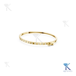 Brazalete de Diamantes Cultivados en Laboratorio con Oro Alternado de 14K, Oro Sólido, Joyería Fina Unisex Minimalista, Regalo para Fiestas - Product Image 3