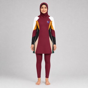 Ensemble de bikini modeste pour femmes, maillot de bain deux pièces à manches longues, séchage rapide, protection solaire, vêtements de plage - Product Image 1