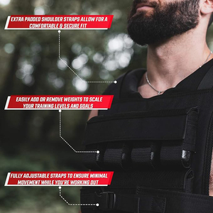 Chaleco con Peso para Hombre, 18 Libras |   28 libras |   35 libras |   45 libras |   Chaleco de Entrenamiento con Peso de 65 Libras, con Pesas de Hierro Extraíbles, de Alta Resistencia - Product Image 5