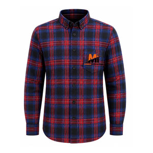 Camisas de Franela de Cuello Alto para Hombre, Invierno, Sólidas, Ecológicas, Transpirables, Antiarrugas, de Secado Rápido, Gruesas, Manga Larga, Rojas, Poliéster/Algodón - Product Image 2