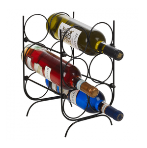 ชั้นวางขวดไวน์โลหะทรงสี่เหลี่ยมสำหรับตกแต่ง ชั้นวางขวดไวน์แบบตั้งโต๊ะ ราคาถูกที่สุด - Product Image 1