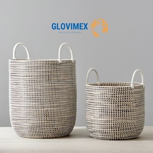 Commercial Grade Seagrass Handmade Eco-Friendly Rustic Round Storage Organizer Basket for Home & Laundry Use-Wholesale Supplier - Product Image 4