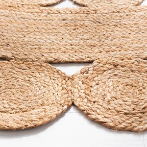 Alfombra Redonda de Yute para Interiores, Hecha a Mano, de Pelo Corto, Antideslizante, para Decoración de Sala de Estar, Fácil de Limpiar, Color Natural - Product Image 2