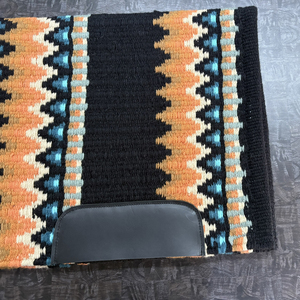 Tapis de selle pour cheval en laine occidentale de haute qualité, contourné |   Couverture de selle à motif Navajo turquoise |   Équipement de Ranch et de Rodeo Premium - Product Image 2