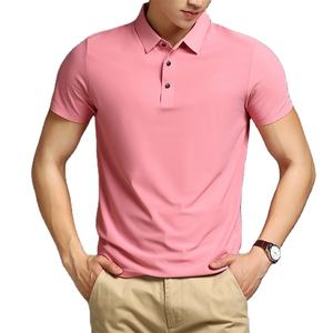 Camiseta Polo de Manga Corta de Seda Helada para Hombre, Nueva Colección de Verano, Elástica, Sin Costuras, de Color Liso y Fina - Product Image 4
