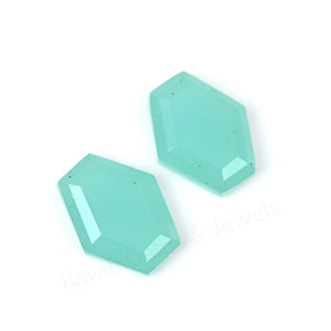 Aqua Chalcedony Hexagon Shape Step Cut High Polish 10x16mm Top Quality Loose Cabochon Gemstone Jewelry Making Pendant Necklace - Product Image 2