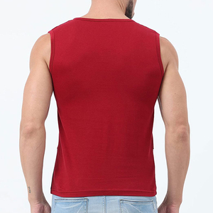 T-shirt de sport sans manches pour homme, nouveau style, 100% coton, coupe classique, design personnalisé, col rond élastique, sans manches - Product Image 2