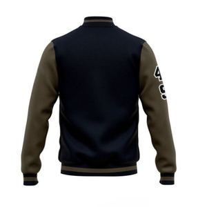 Chaqueta Varsity de Algodón Premium Estilo Americano con Gráficos Atrevidos y Bordado Personalizado para Gen Z, Ideal para el Día a Día y para la Universidad - Product Image 2