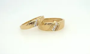 Moissanite Engagement <b>Ring</b> Vintage Round Brilliant Cut Yellow Gold Plated 925 <b>Silver</b> Luxury Wedding <b>Ring</b> <b>Set</b> Unisex 8gm - Product Image 3