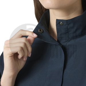 Veste de course à capuche bleu marine pour femme, coupe-vent, respirante, manches longues, poches plaquées, légère, en polyester/nylon tricoté, printemps - Product Image 3