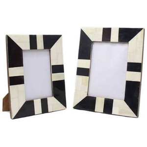 Handmade Modern Photo <b>Frame</b> in Luxury Style Customized with <b>White</b> Bone and Wooden Inlay UV Printed - Product Image 2