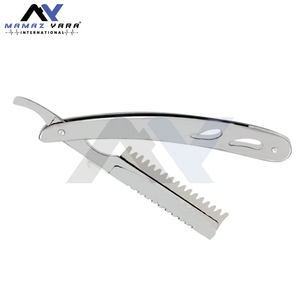Professional Barber Straight Shaving <b>Razor</b> with Custom Color Steel Handle <b>Single</b> Edge Thinning Styling & Texturizing <b>Razor</b> Stain - Product Image 2