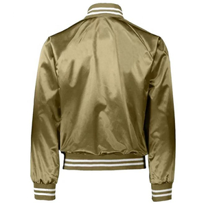 Veste bomber en satin personnalisée de haute qualité pour hommes, style baseball varsity, veste en satin antibactérienne écologique - Product Image 2