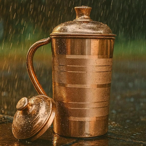 Jarra de Agua de Cobre Metálico Ecológica de Diseño Moderno con Asa y Acabado Pulido para Bodas - Product Image 1