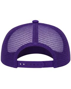 Gorra trucker personalizada blanca y morada con malla trasera, cierre ajustable, transpirable, frente de espuma de poliéster, logotipo personalizado, gorra de béisbol en blanco. - Product Image 4