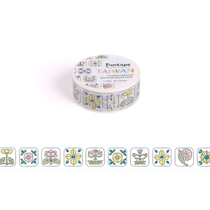 [5R] Fantástico acrílico sensible a la presión autoadhesivo impermeable Washi Tape Taiwán Floral Azulejos decorativos Girl Deco Masking - Product Image 4