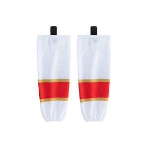 Chaussettes de hockey sur glace professionnelles pour adultes, rayées, en coton et élasthanne, respirantes, écologiques, à séchage rapide, absorbant la transpiration, avec revers. - Product Image 2